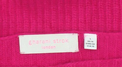 Gharani Strok Women Pink UK 14 Angora Rib Knit Pullover Jumper