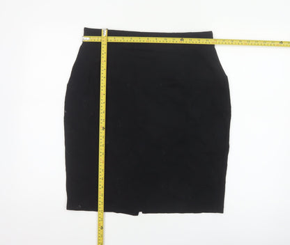 Marks and Spencer Women Black UK 14 Pencil Knee Length Work Skirt