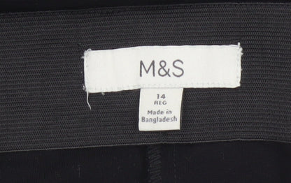Marks and Spencer Women Black UK 14 Pencil Knee Length Work Skirt