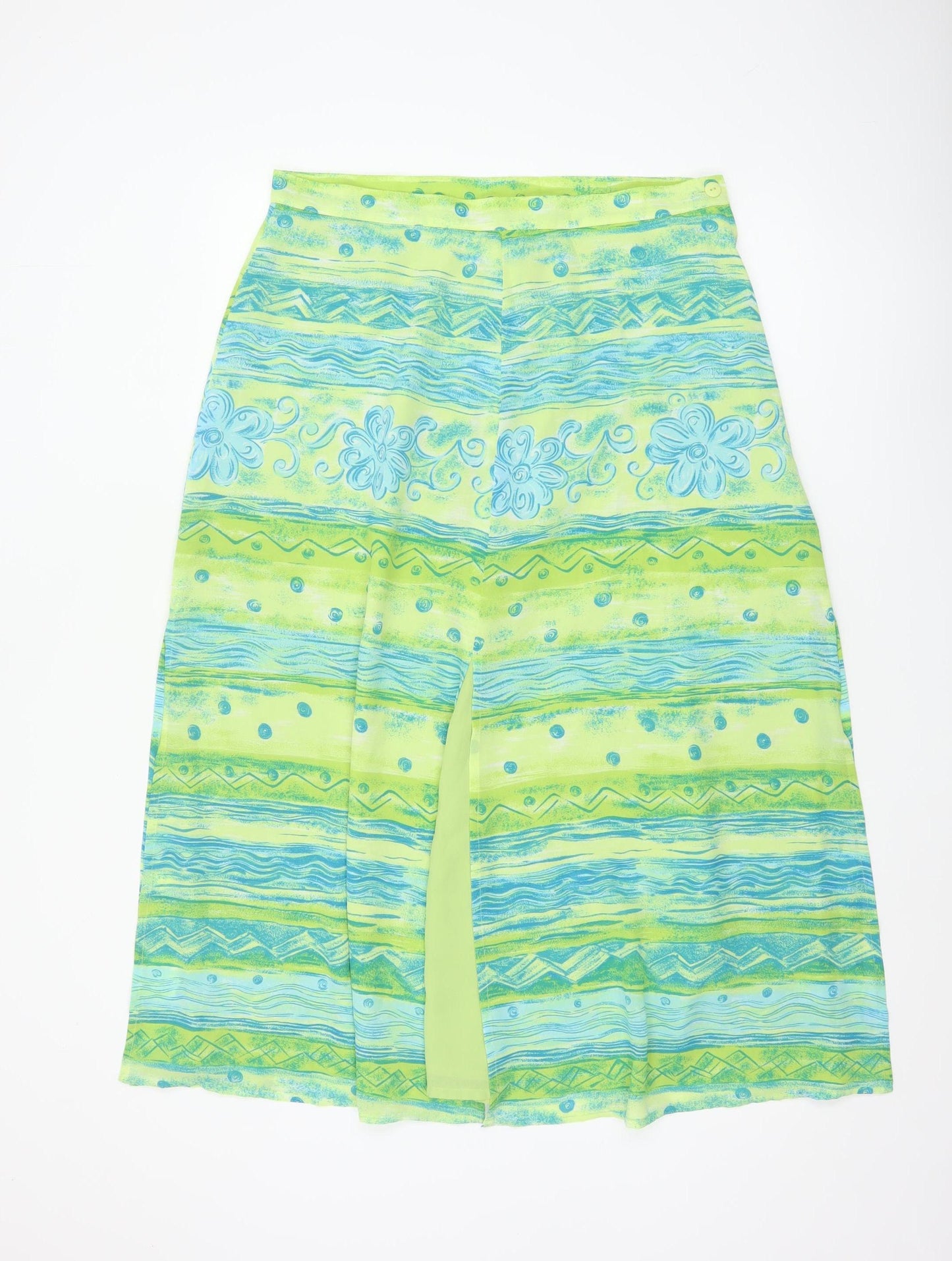 Sensations Women Green Blue UK 18 Long Wrap Floral Skirt