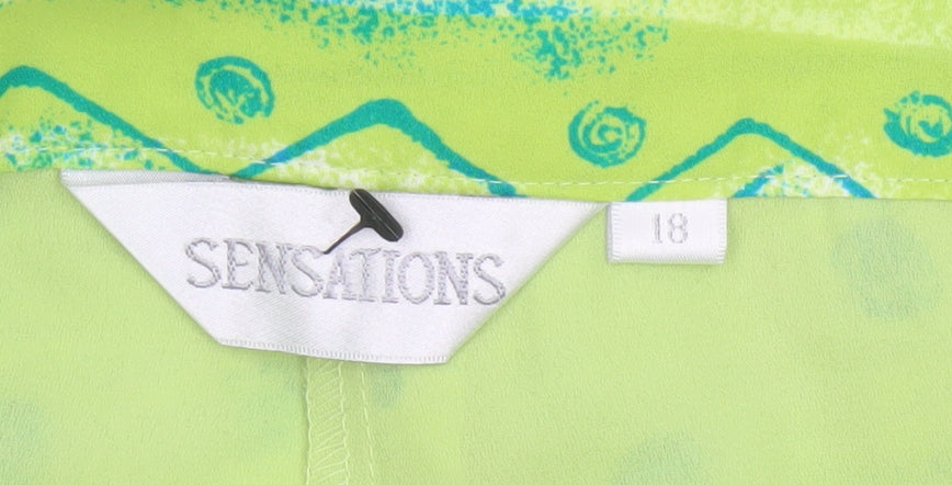 Sensations Women Green Blue UK 18 Long Wrap Floral Skirt