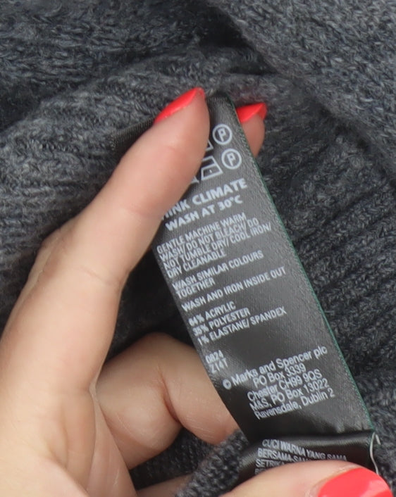 Marks and Spencer Women’s Grey S Jewel Button Knit Cardigan