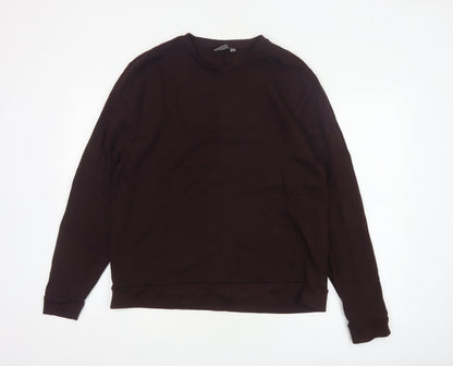 ASOS Men Brown L Pullover Crew Neck Cotton Sweatshirt