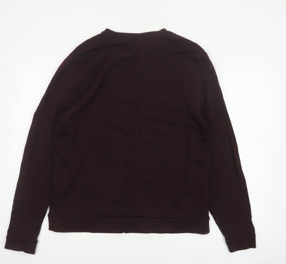 ASOS Men Brown L Pullover Crew Neck Cotton Sweatshirt