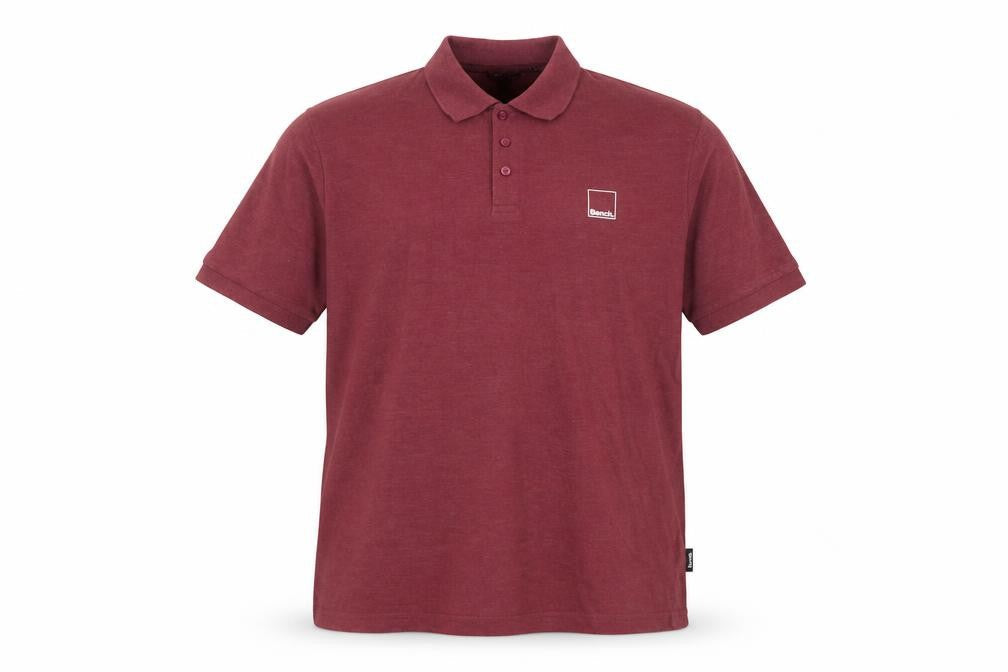 Bench Men's Red 2XL Logo Short Sleeve Cotton Blend Polo Shirt