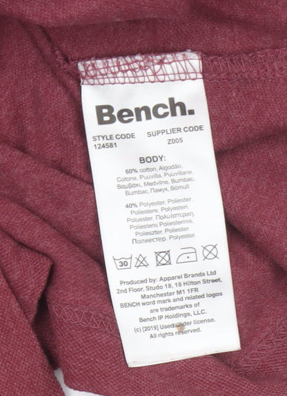 Bench Men's Red 2XL Logo Short Sleeve Cotton Blend Polo Shirt