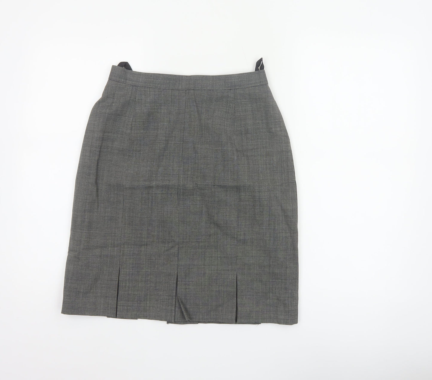 St Michael Women Black Wool Pencil Skirt UK 12 Knee Length Vintage
