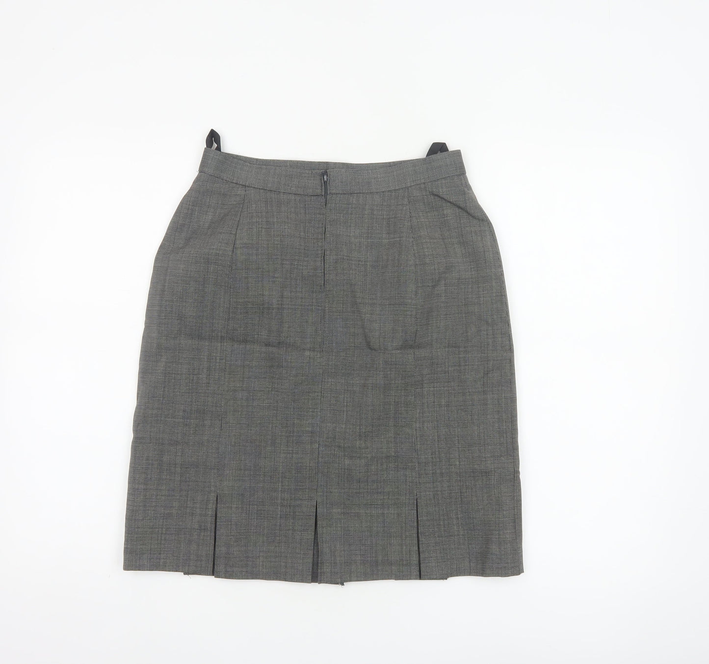 St Michael Women Black Wool Pencil Skirt UK 12 Knee Length Vintage