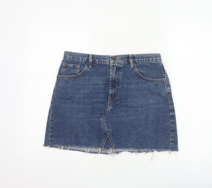 BDG Urban Outfitters Women’s Blue L Mini Denim Raw Hem Skirt