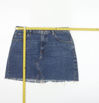 BDG Urban Outfitters Women’s Blue L Mini Denim Raw Hem Skirt