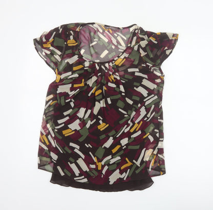 Marks & Spencer Women Multicoloured UK 12 Sheer Chiffon Blouse Cami
