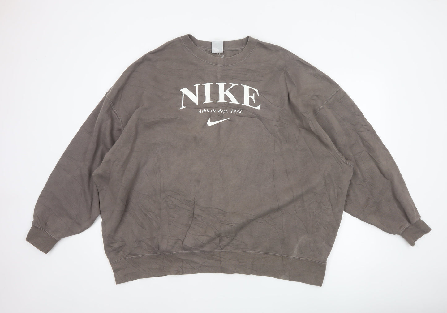 Nike Men’s Brown M Pullover Crew Neck Fleece Sweatshirt Athletic 1972