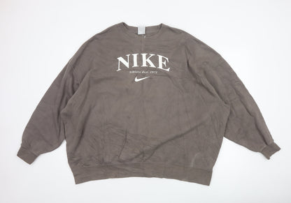 Nike Men’s Brown M Pullover Crew Neck Fleece Sweatshirt Athletic 1972