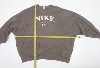 Nike Men’s Brown M Pullover Crew Neck Fleece Sweatshirt Athletic 1972