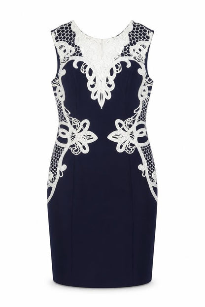 Lipsy London Michelle Keegan Women Blue UK 14 Bodycon Lace Midi Dress