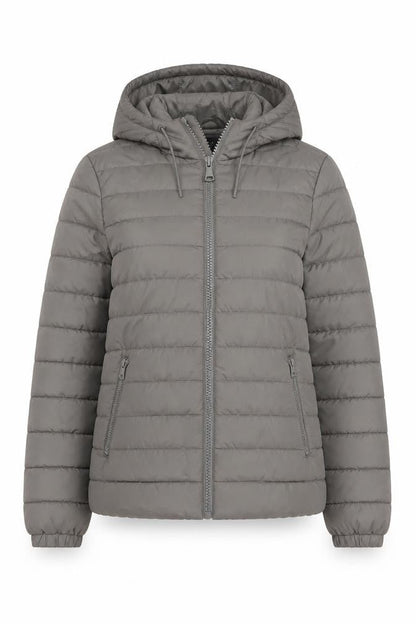 New Look Women’s Grey UK 10 Hooded Quilted Puffer Jacket