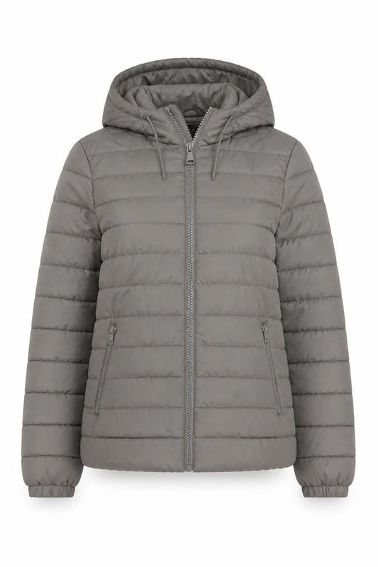 New Look Women’s Grey UK 10 Hooded Quilted Puffer Jacket