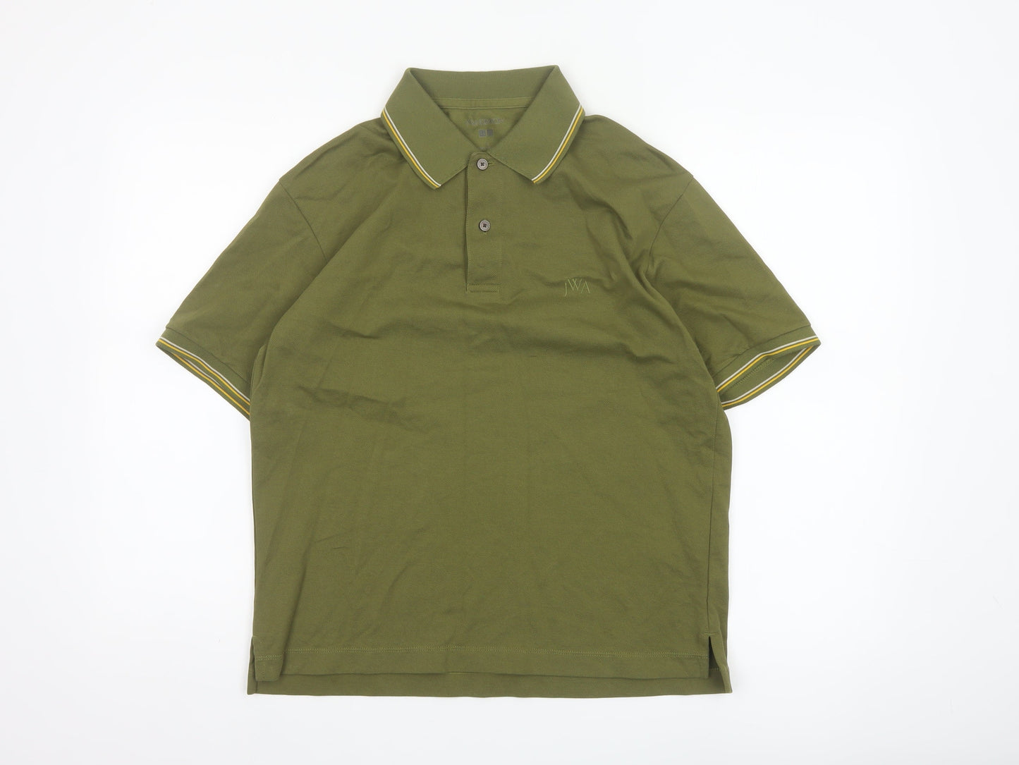 JW Anderson Men’s Green S Cotton Pique Logo Polo Shirt