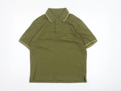 JW Anderson Men’s Green S Cotton Pique Logo Polo Shirt