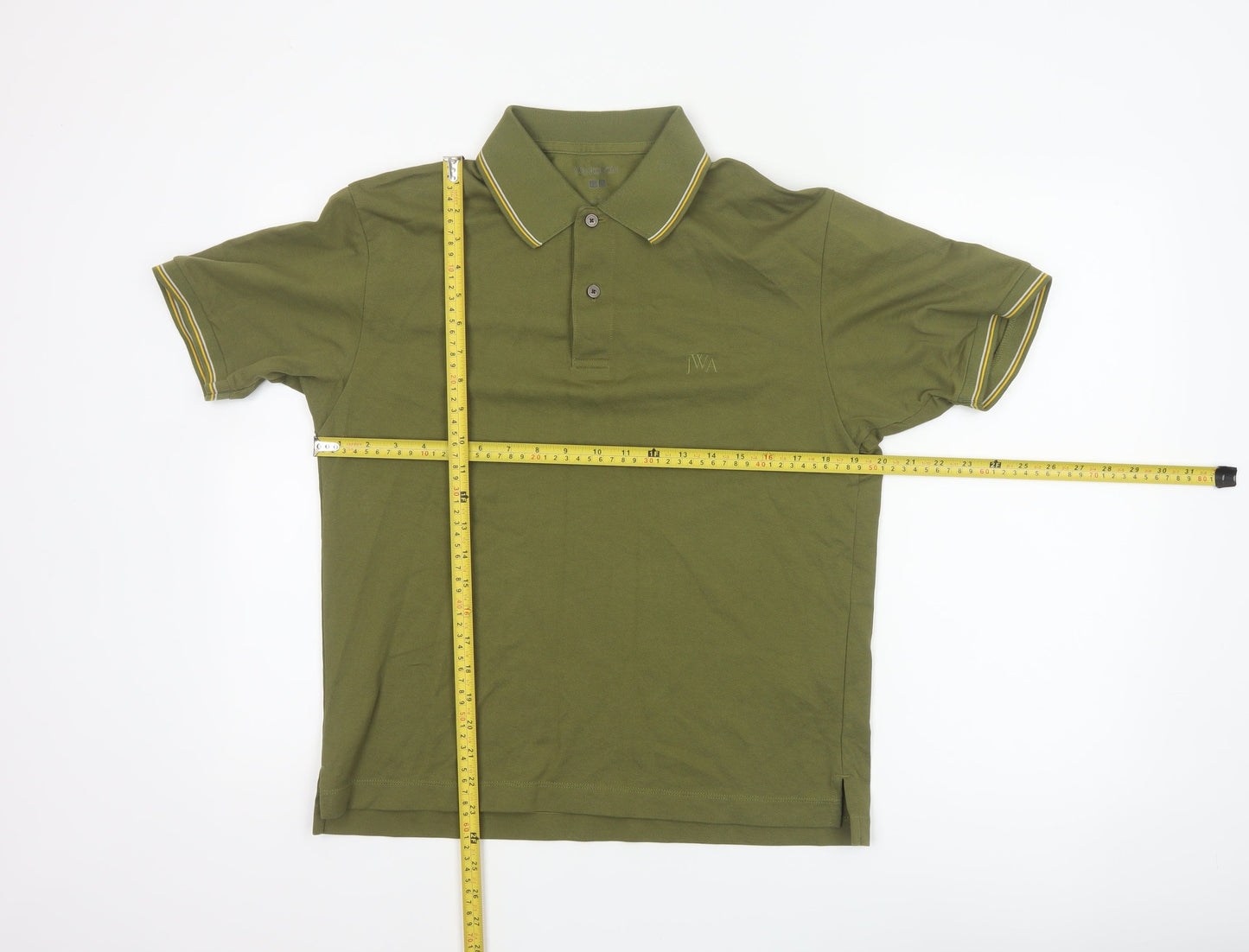 JW Anderson Men’s Green S Cotton Pique Logo Polo Shirt