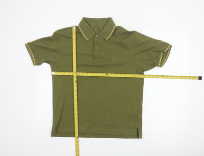 JW Anderson Men’s Green S Cotton Pique Logo Polo Shirt