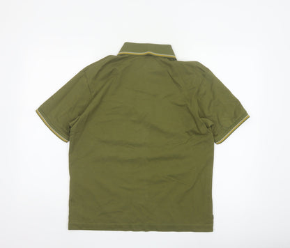 JW Anderson Men’s Green S Cotton Pique Logo Polo Shirt