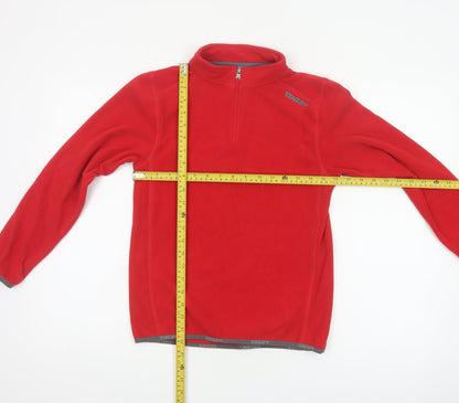 TOG24 Boys Red 11-12 Years Fleece 1/4 Zip High Neck Sweatshirt