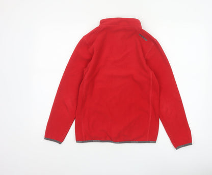 TOG24 Boys Red 11-12 Years Fleece 1/4 Zip High Neck Sweatshirt