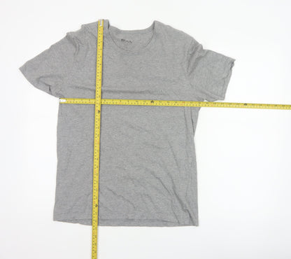 Hugo Boss Men's Grey Medium Logo Cotton Crew Neck T-Shirt