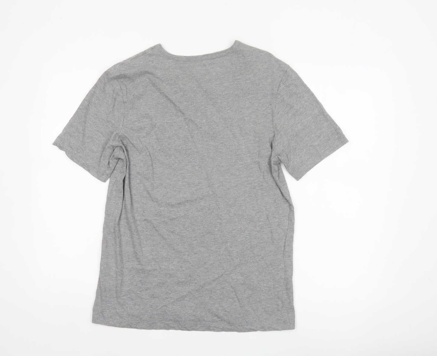 Hugo Boss Men's Grey Medium Logo Cotton Crew Neck T-Shirt