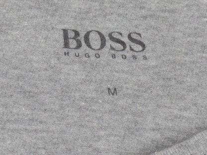 Hugo Boss Men's Grey Medium Logo Cotton Crew Neck T-Shirt
