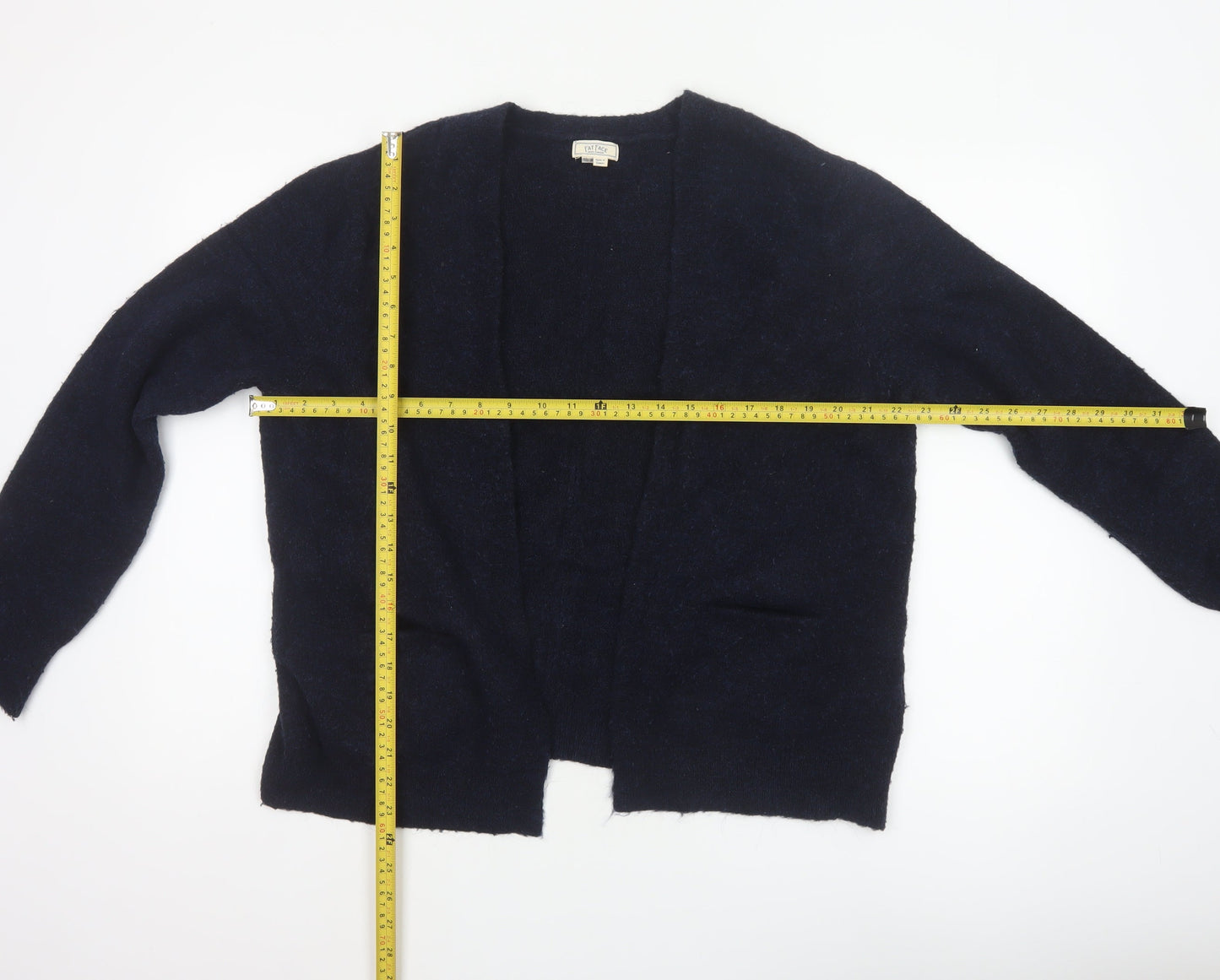 Fat Face Women’s Blue Open Knit Cardigan UK 14 Long Sleeve Wool Alpaca