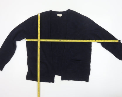 Fat Face Women’s Blue Open Knit Cardigan UK 14 Long Sleeve Wool Alpaca