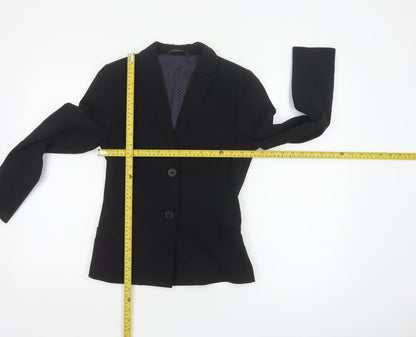 Jigsaw Women’s Black UK 8 Wool Blend 2 Button Tailored Blazer