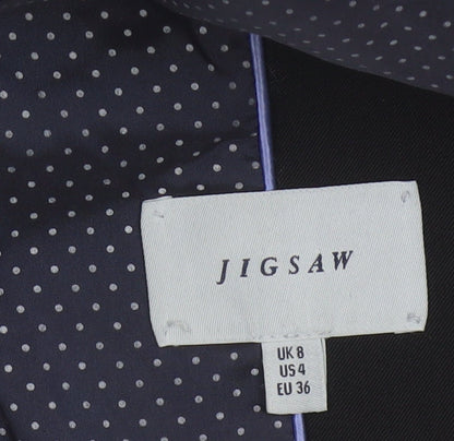 Jigsaw Women’s Black UK 8 Wool Blend 2 Button Tailored Blazer
