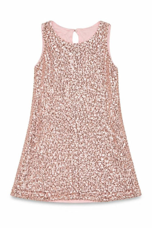 Marks and Spencer Women Pink UK 22 A-Line Sequin Party Dress