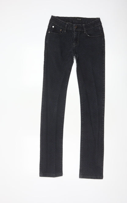 GO.D SK Women’s Black M Straight Leg Stretch Patterned Jeans