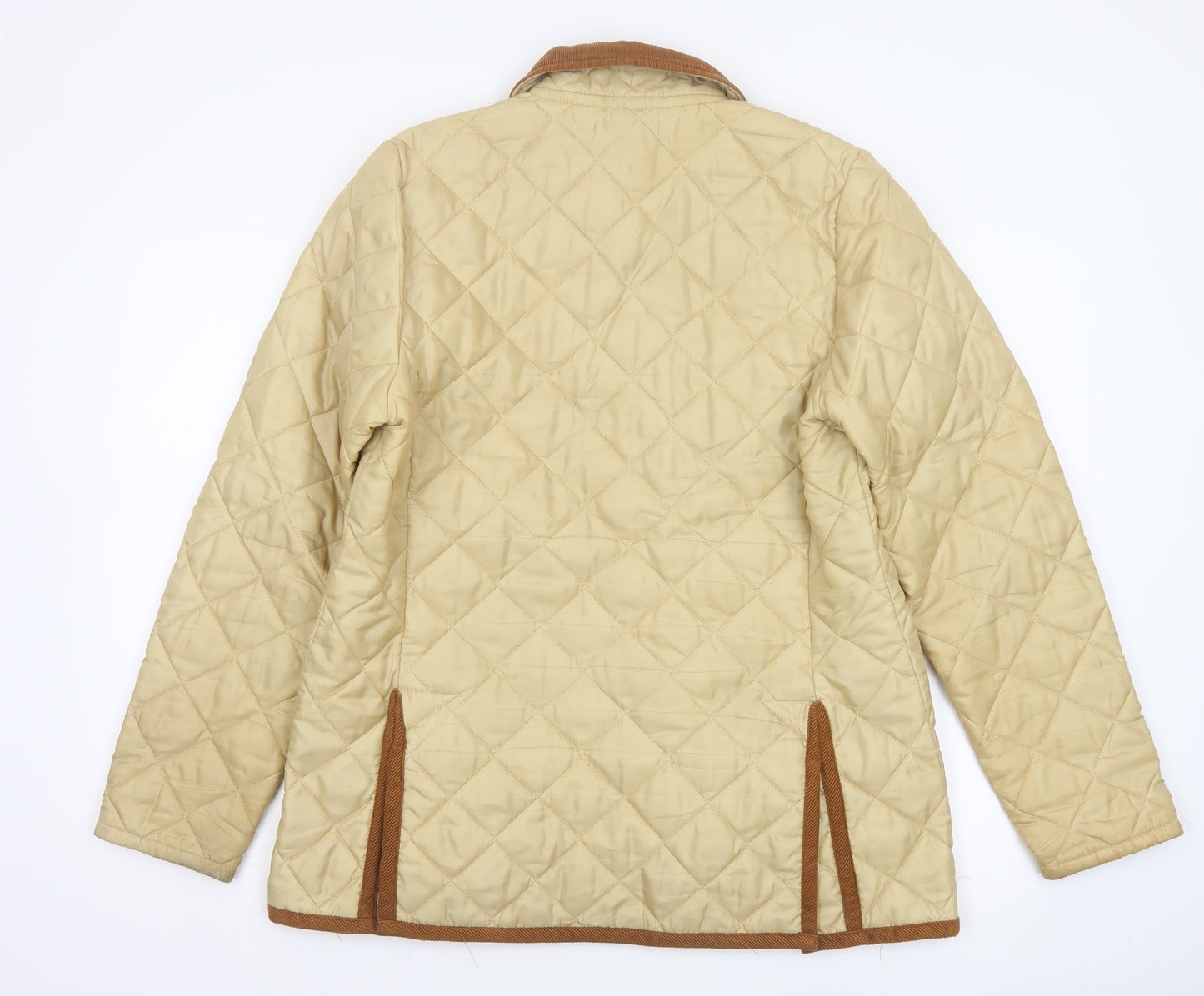 Hotter Women's Beige L Quilted Padded Jacket Corduroy Collar