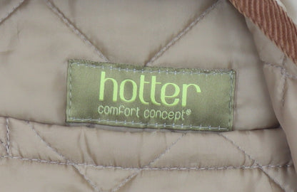 Hotter Women's Beige L Quilted Padded Jacket Corduroy Collar