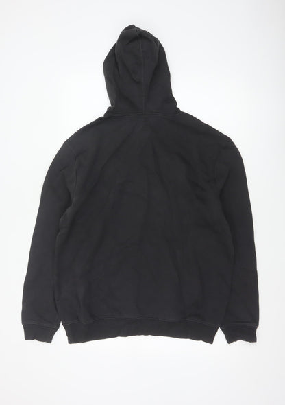 GAP Men’s Black Large Logo Pullover Hoodie Cotton Blend Fleece