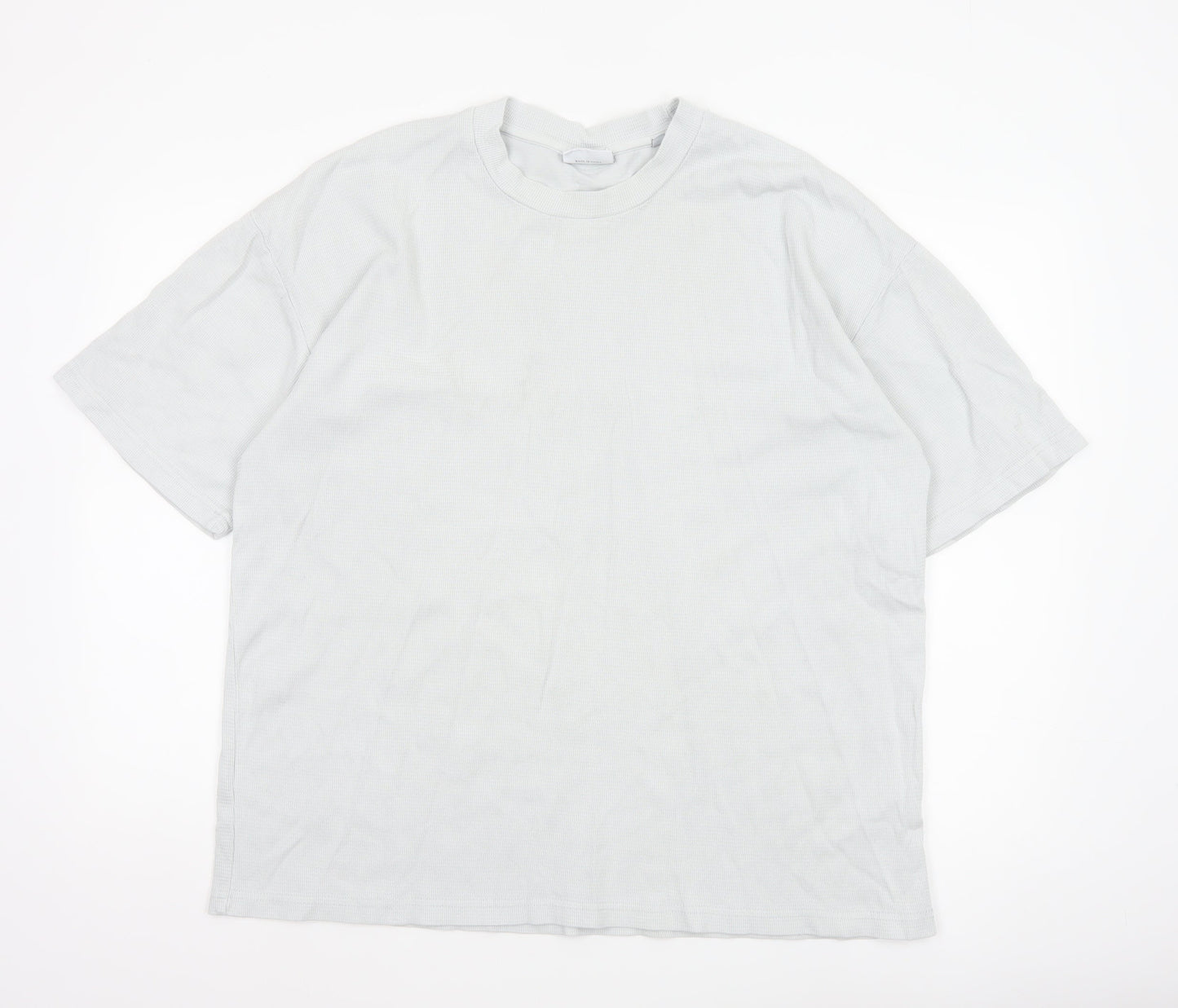 Garment Makers Industry Men’s White L Waffle Knit High Neck T-Shirt