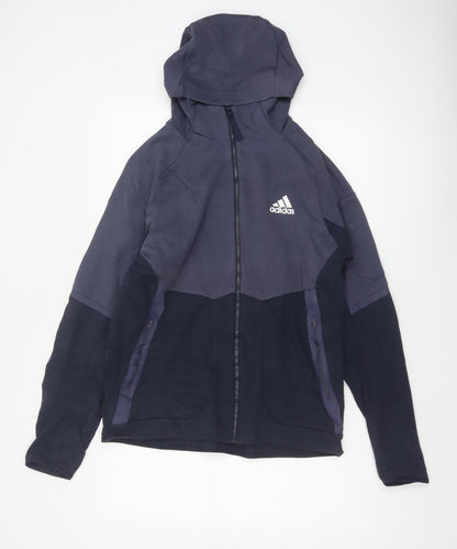 Adidas Men’s Blue M Full Zip Hooded Logo Sports Hoodie