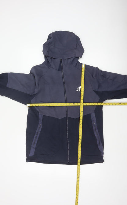Adidas Men’s Blue M Full Zip Hooded Logo Sports Hoodie