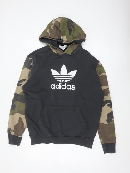 adidas Men’s Black Camo Logo Pullover Hoodie XL