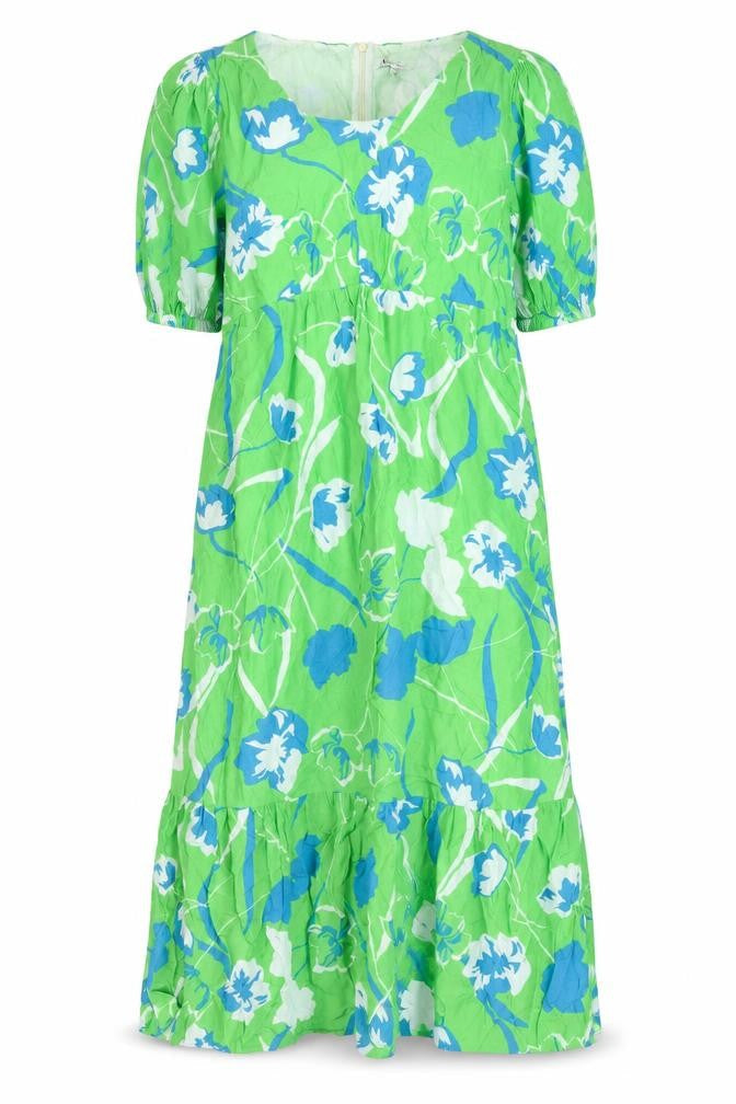 Ro&Zo Women Green Floral Chiffon Long Fit & Flare Dress UK 16