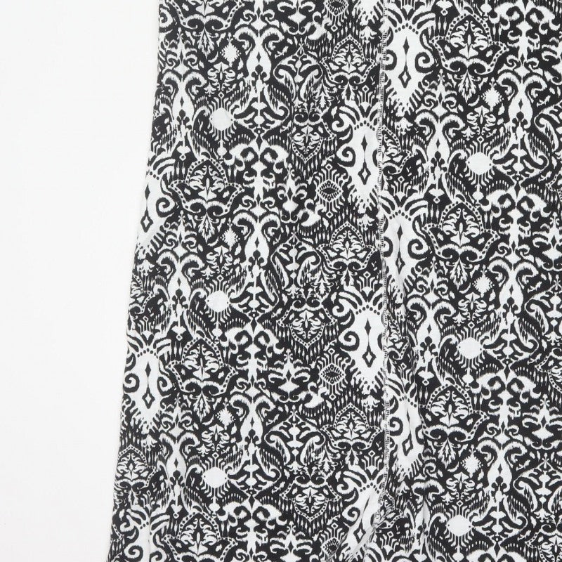 Marks & Spencer Women's Black White Size 10 A-Line Maxi Geometric Dress