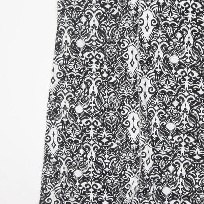 Marks & Spencer Women's Black White Size 10 A-Line Maxi Geometric Dress
