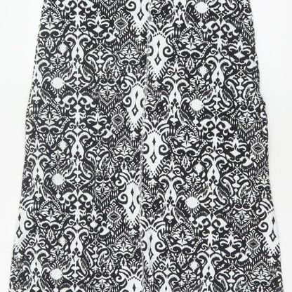 Marks & Spencer Women's Black White Size 10 A-Line Maxi Geometric Dress