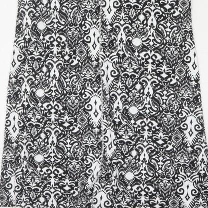 Marks & Spencer Women's Black White Size 10 A-Line Maxi Geometric Dress