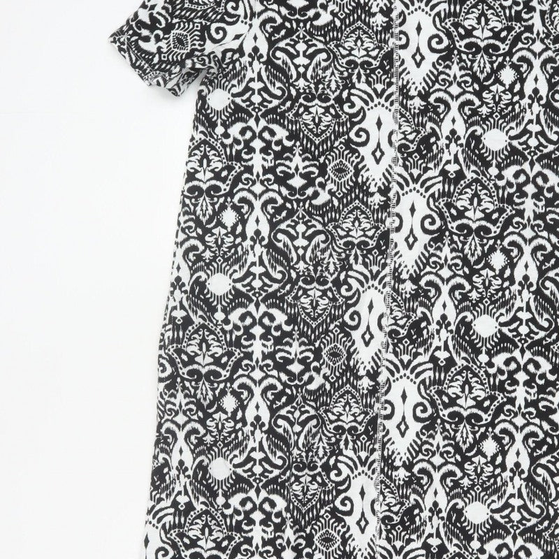 Marks & Spencer Women's Black White Size 10 A-Line Maxi Geometric Dress